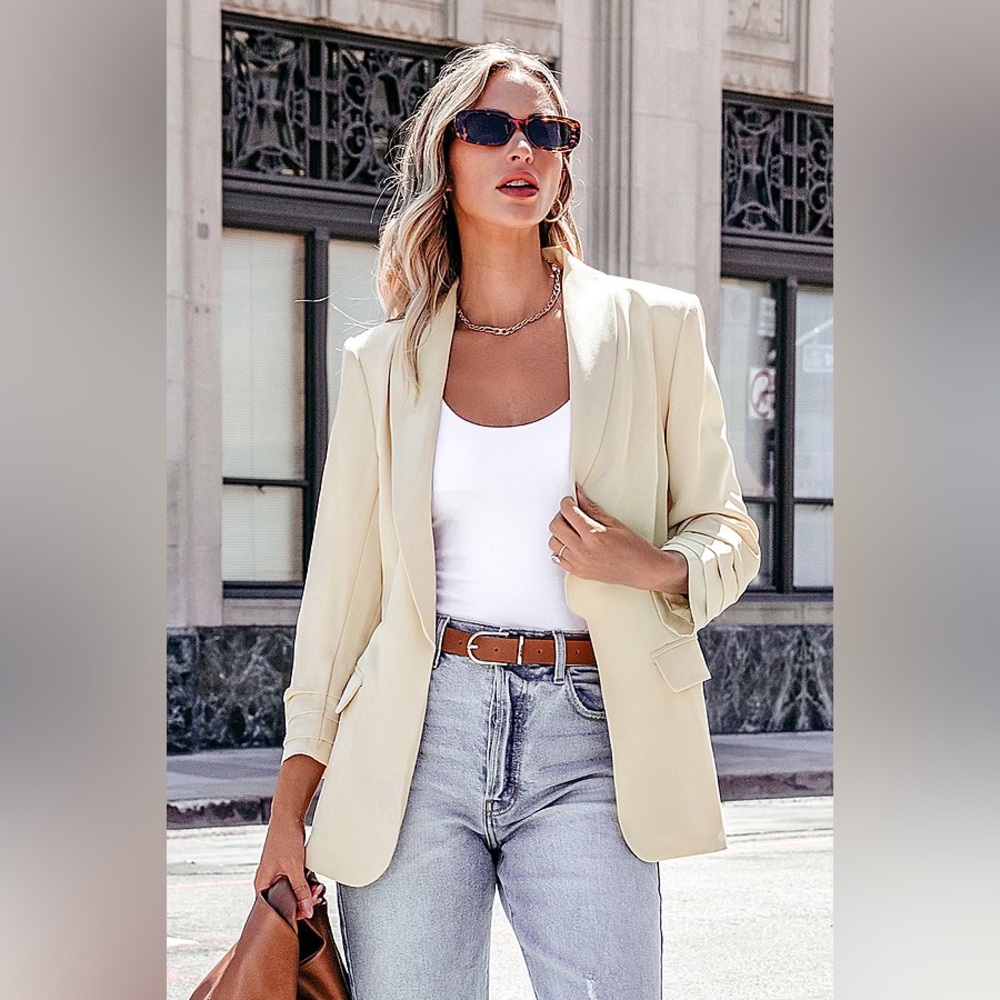 Cupshe Cream Blazer Jacket